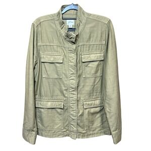 J. Crew Re-Imagined Womens Field Jacket Utility Khaki Olive Green Medium M